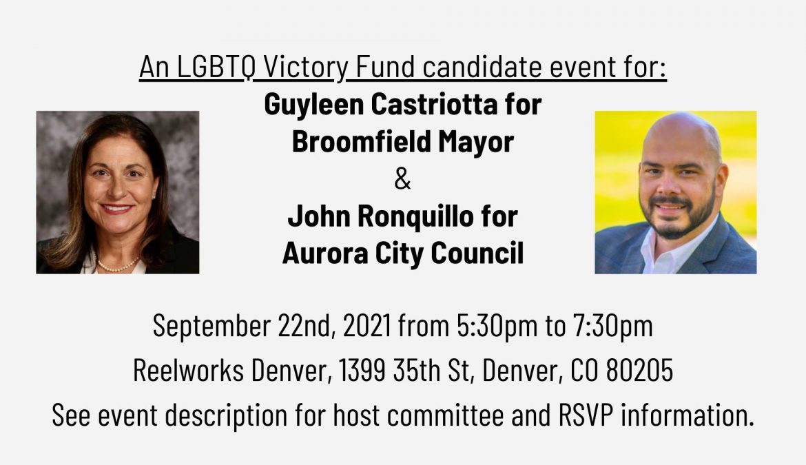 An LGBTQ Victory Fund candidate event for Guyleen Castriotta and John Ronquillo
